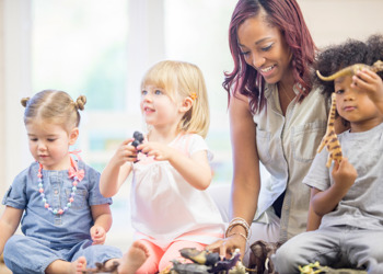 therapist and children